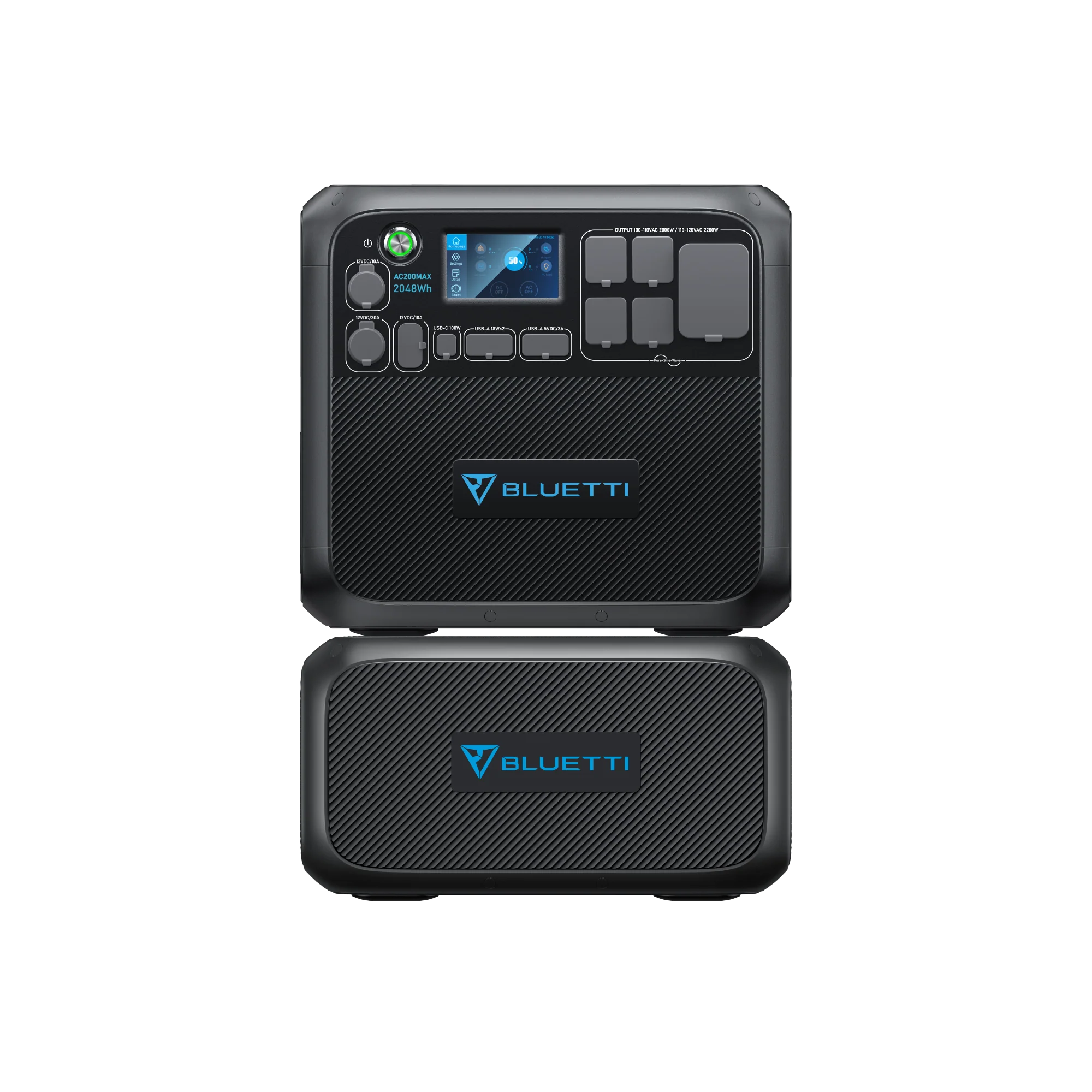 Bluetti AC200MAX stacked on a Bluetti B230 expansion battery