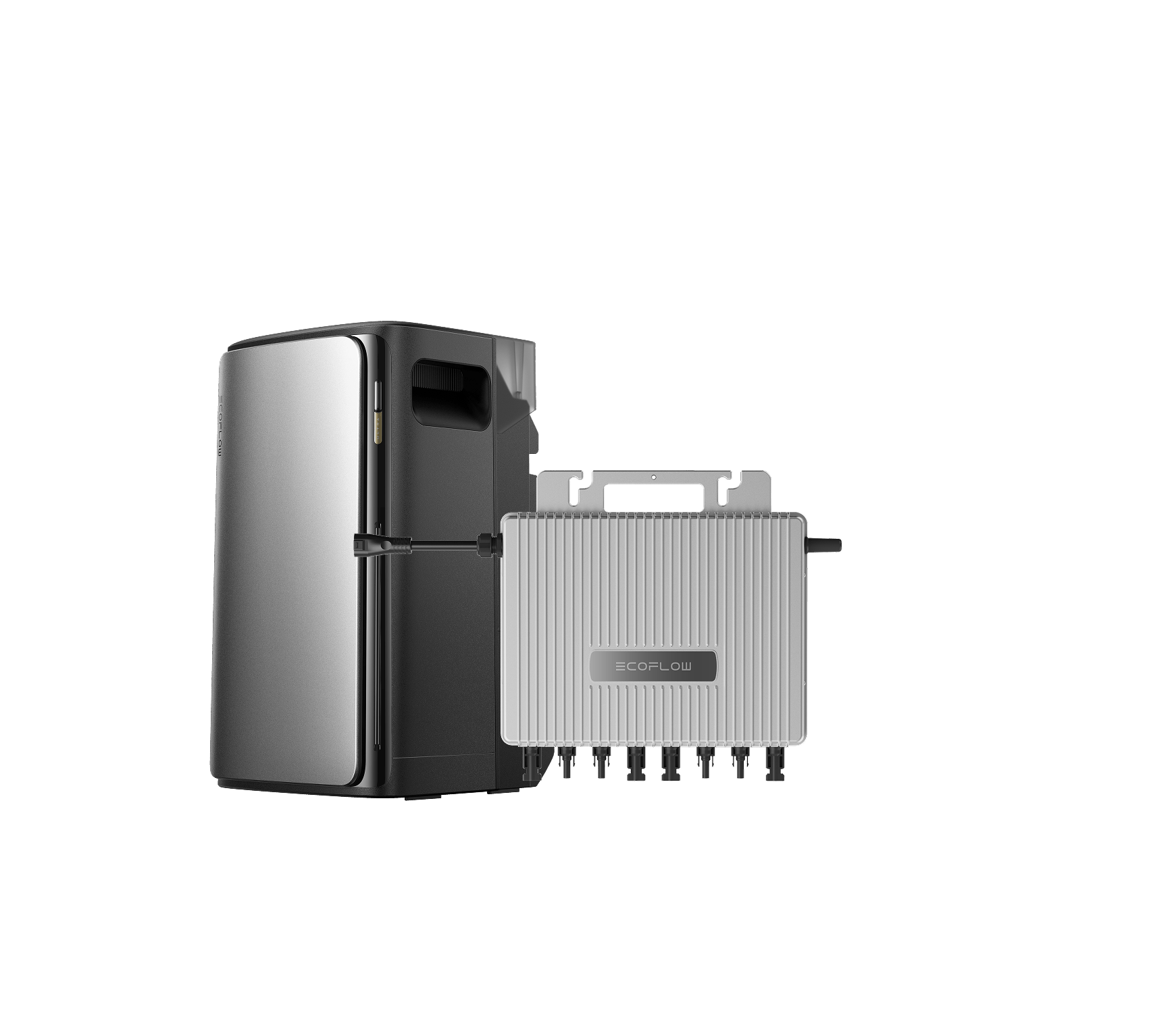 EcoFlow STREAM Ultra plug-in solar battery connected to a STREAM Microinverter