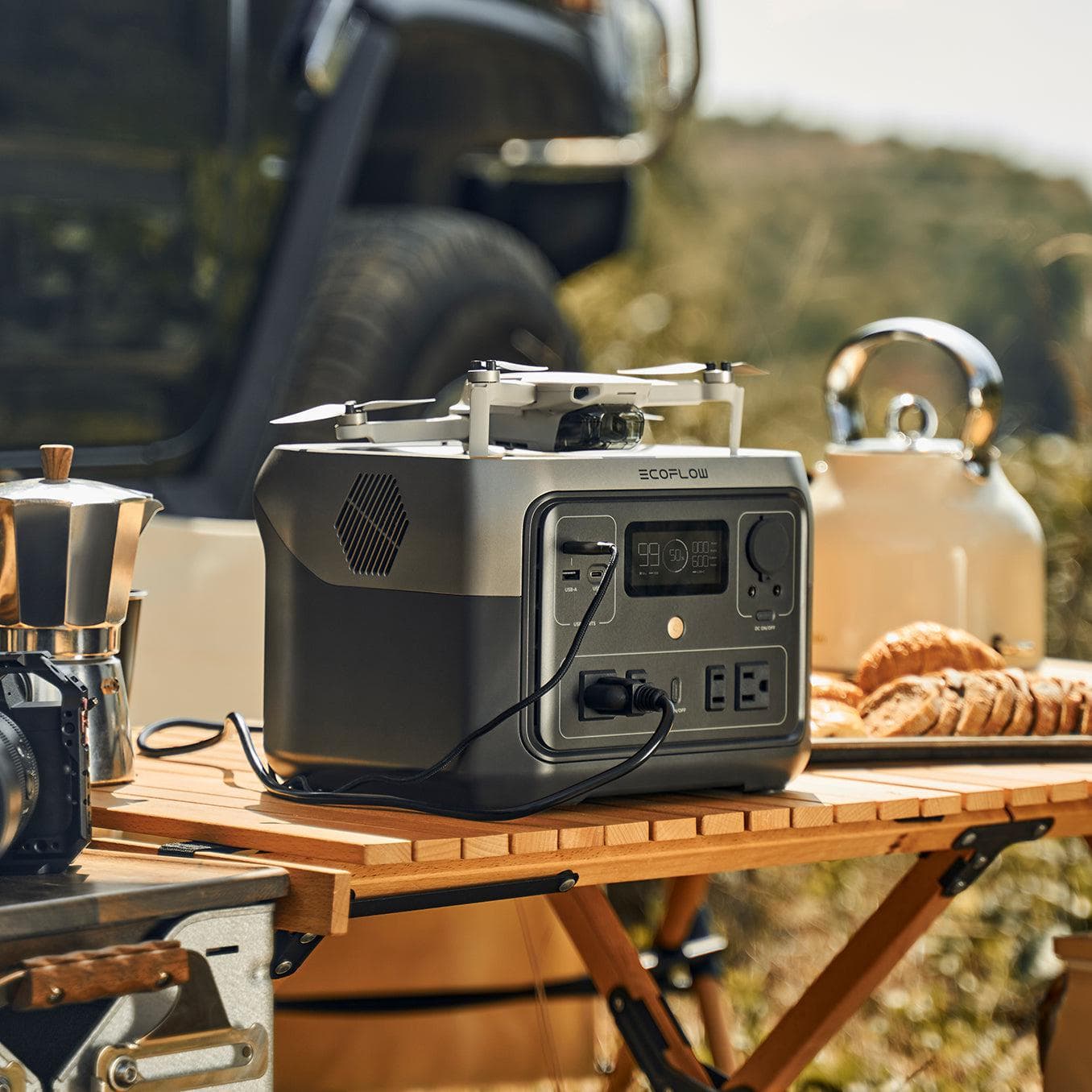 EcoFlow River 2 Max portable power station in use outdoors