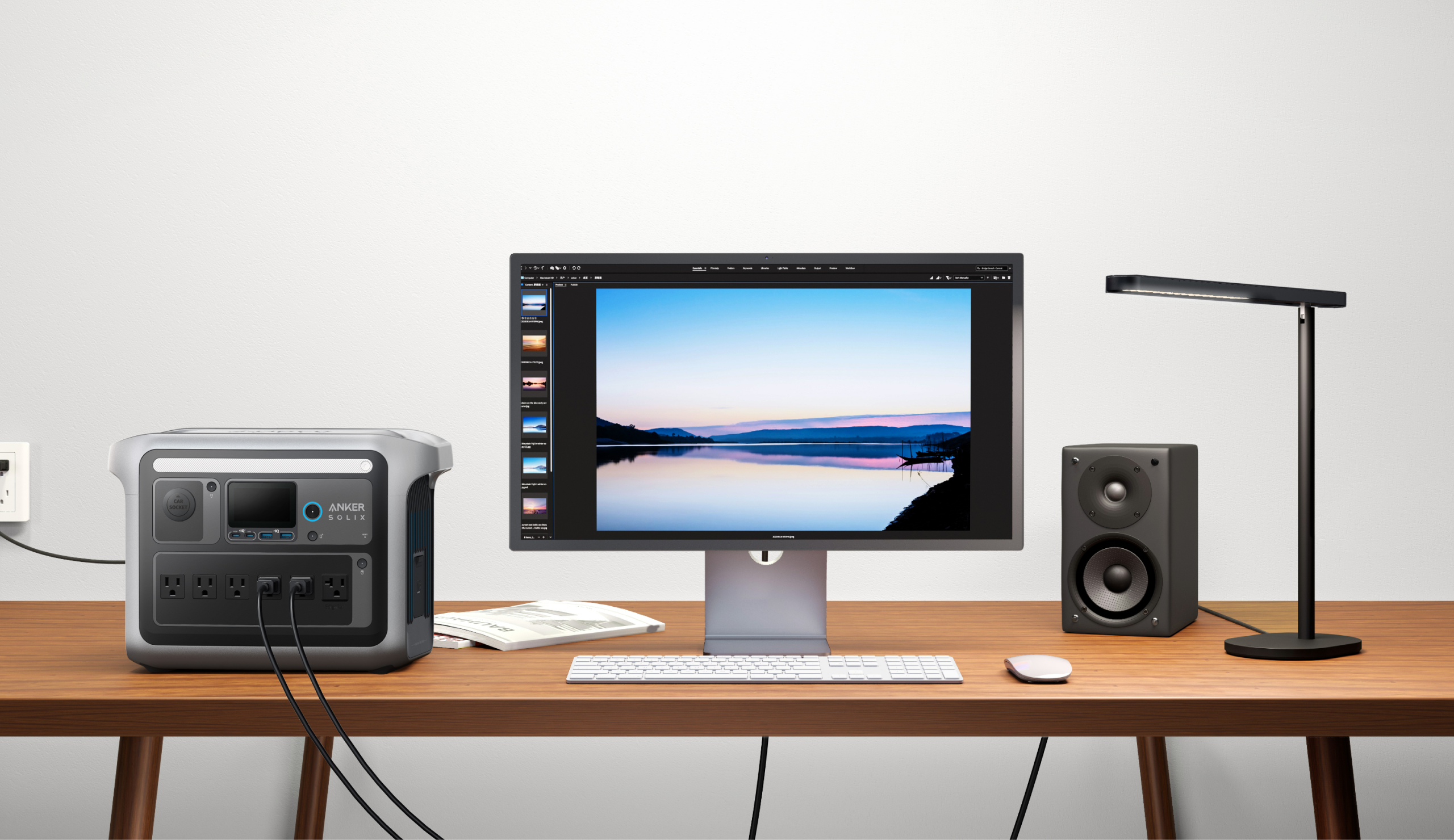 Anker Solix C1000 powering a home office desk setup