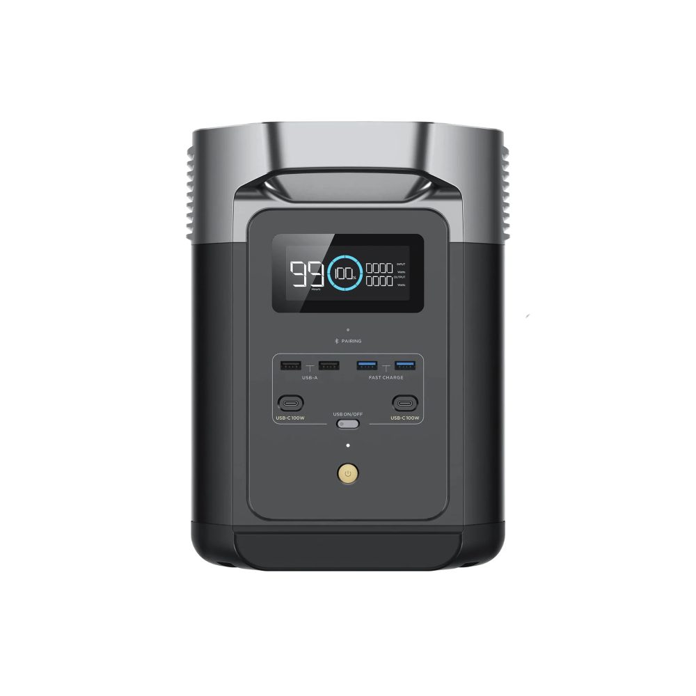 EcoFlow Delta 2 front panel with display and ports