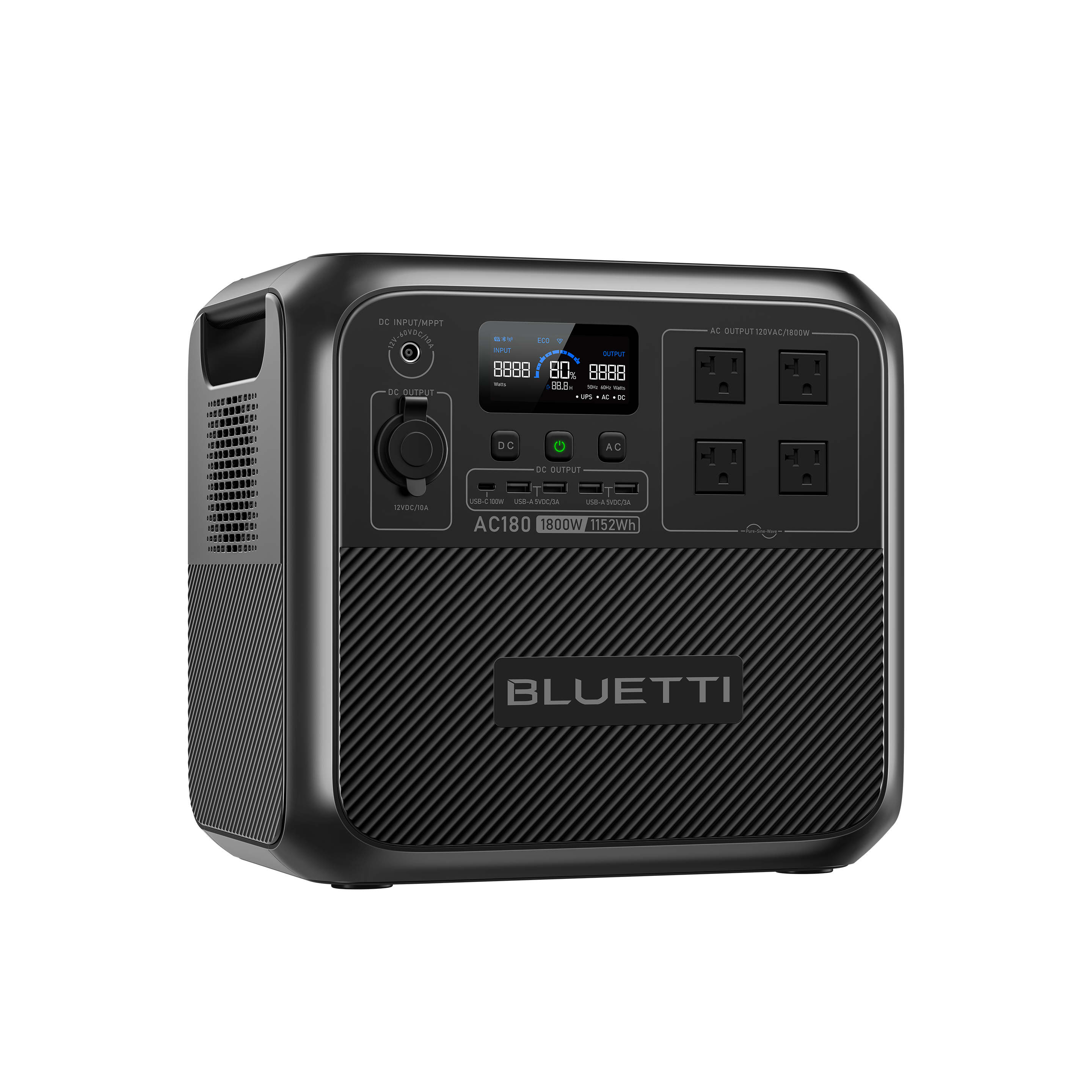 Bluetti AC180, three-quarter view