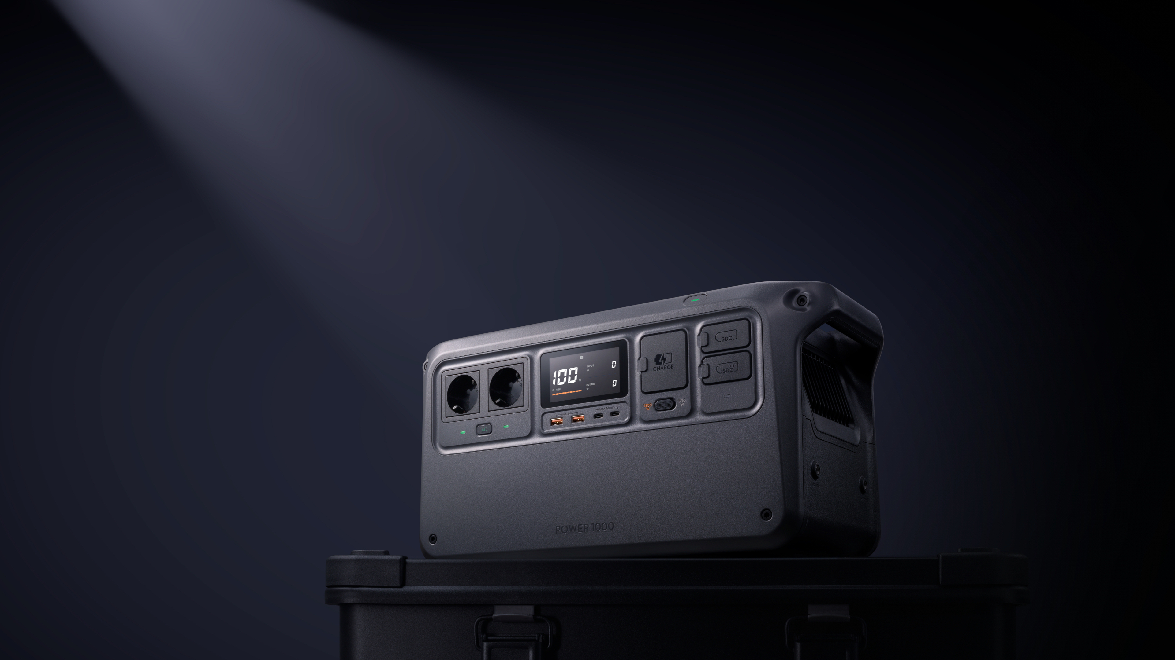 DJI Power 1000 portable power station, three-quarter hero view