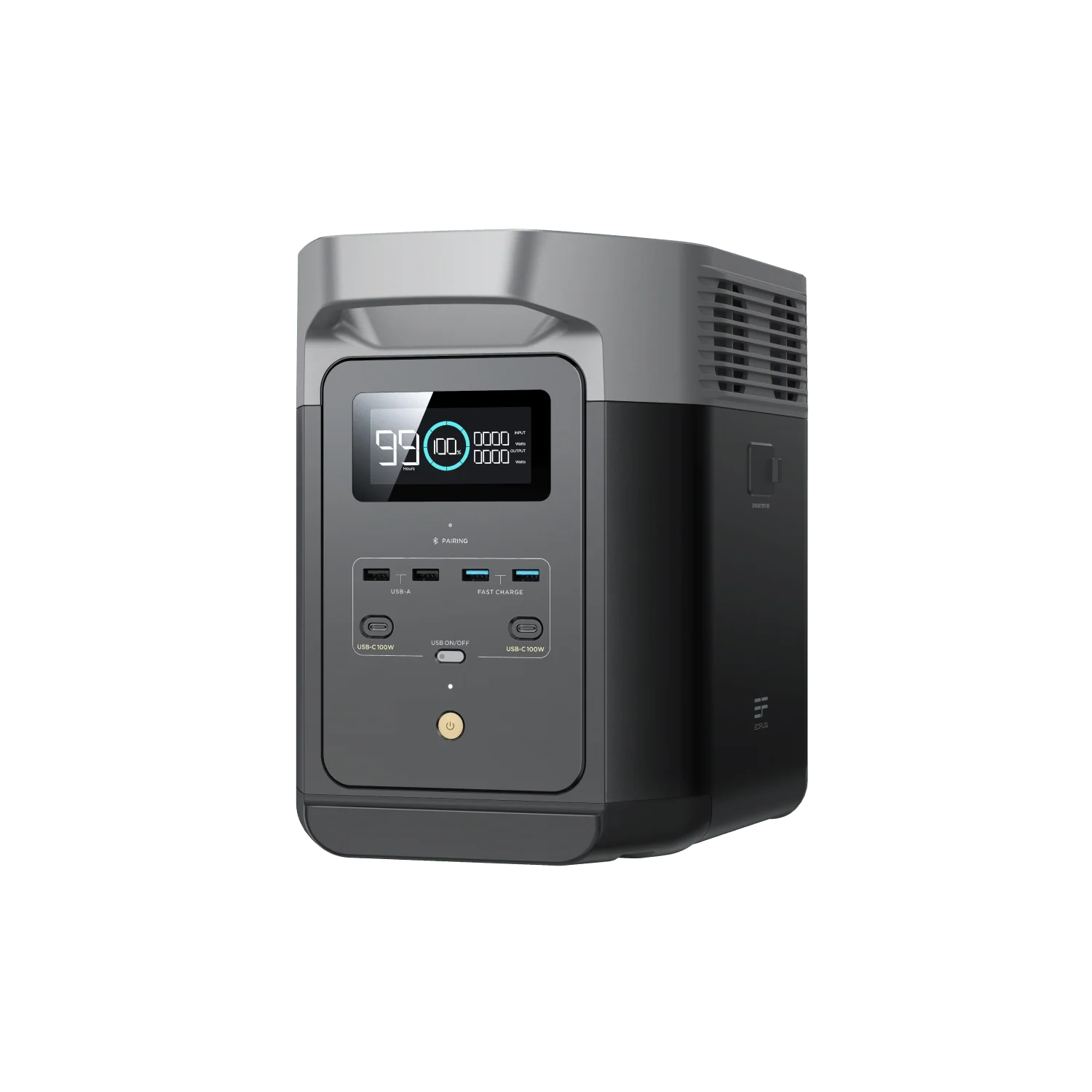 EcoFlow Delta 2, angled detail view
