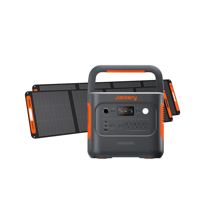 Jackery Explorer 2000 v2 with SolarSaga panels, front view